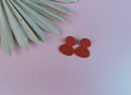 RED PEBBLE CLAY EARRINGS